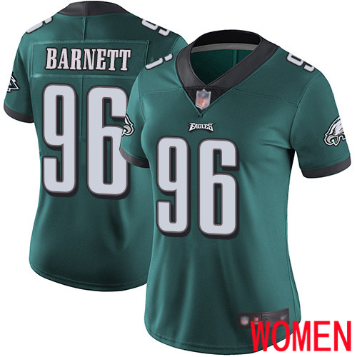 Women Philadelphia Eagles 96 Derek Barnett Midnight Green Team Color Vapor Untouchable NFL Jersey Limited